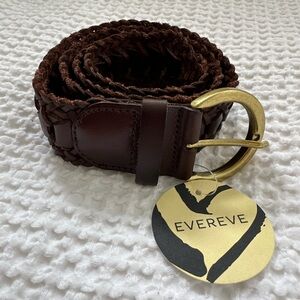NWT Evereve Braided Chocolate Belt Size XS/S